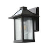 Waterproof Modern Black Box Glass Outdoor Wall Sconce Image - 2