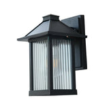 Waterproof Modern Black Box Glass Outdoor Wall Sconce Image - 3