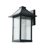 Waterproof Modern Black Box Glass Outdoor Wall Sconce Image - 5