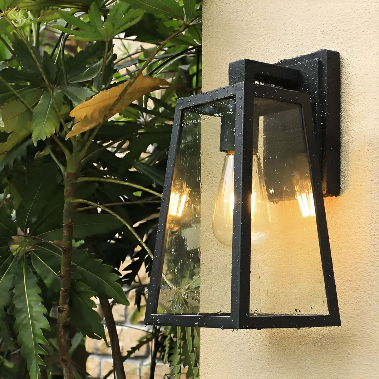 Waterproof Modern Box Black Metal Outdoor Wall Lamp Image - 12