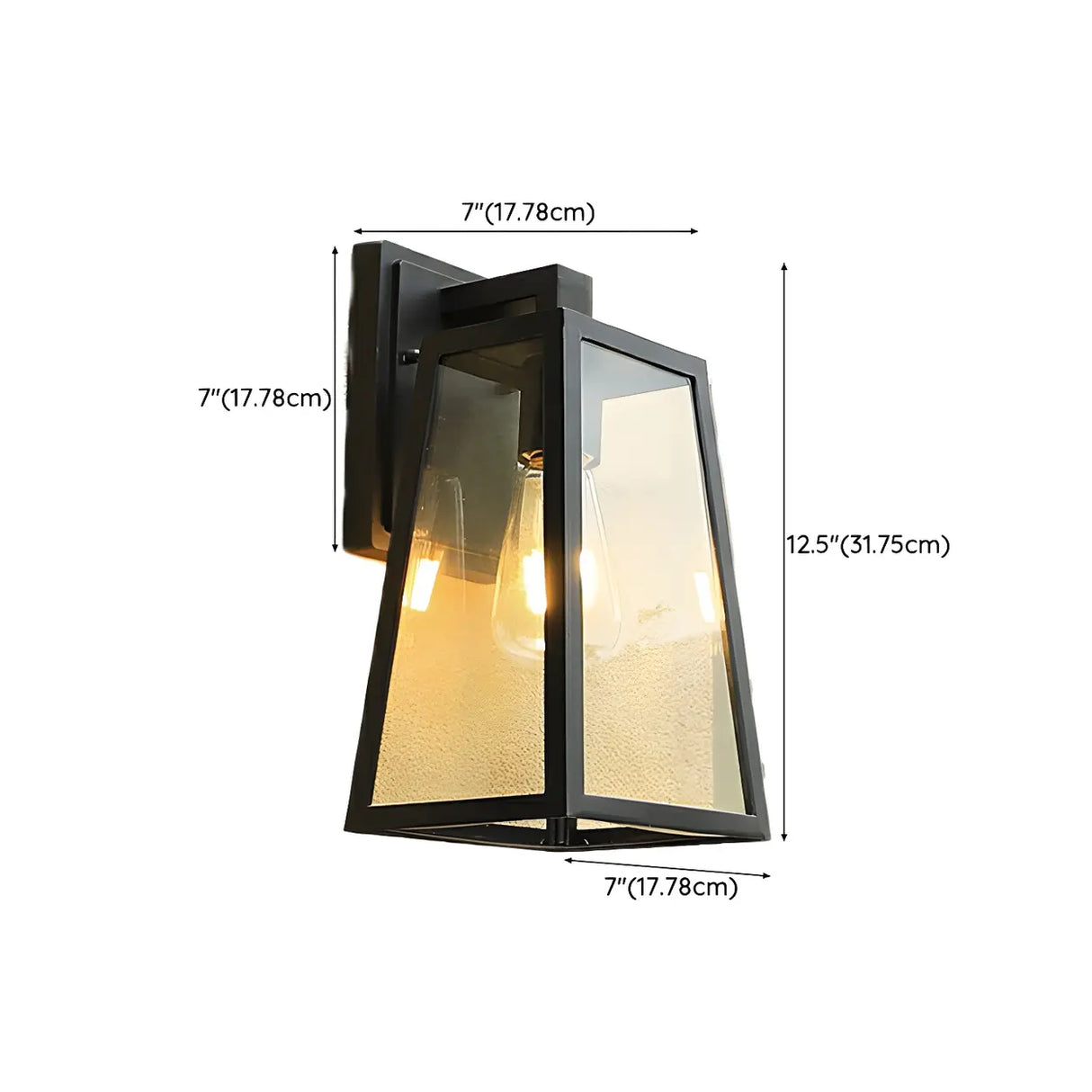 Waterproof Modern Box Black Metal Outdoor Wall Lamp Image - 17