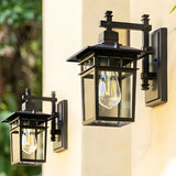 Waterproof Modern Box Black Metal Outdoor Wall Lamp Image - 3