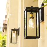 Waterproof Modern Box Black Metal Outdoor Wall Lamp Image - 4