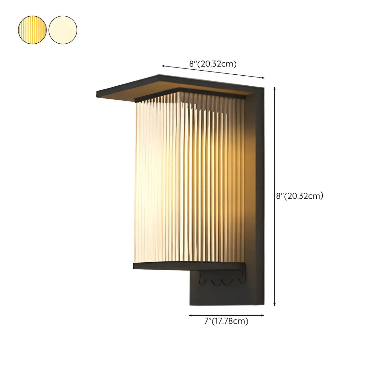 Waterproof Modern Clear Rectangle External Wall Light 