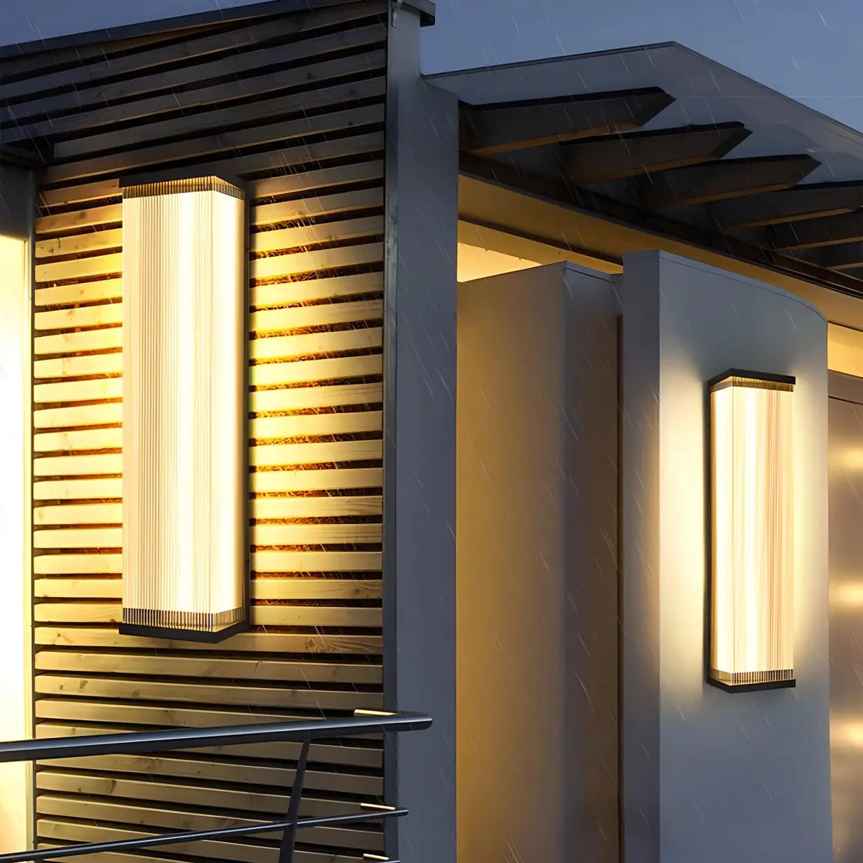 Waterproof Modern Rectangular Metal Outdoor Wall Light Image - 24