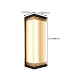 Waterproof Modern Rectangular Metal Outdoor Wall Light #size