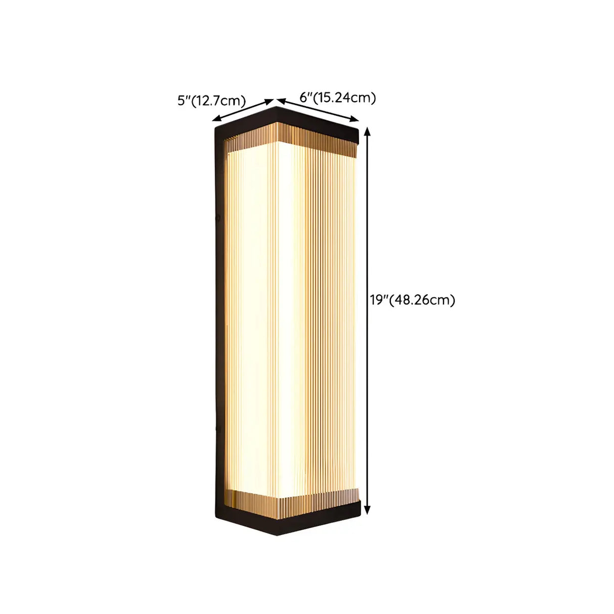 Waterproof Modern Rectangular Metal Outdoor Wall Light Image - 29