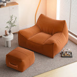 Waterproof Orange Square Fabric Lounge Bean Bag Chair Image - 2