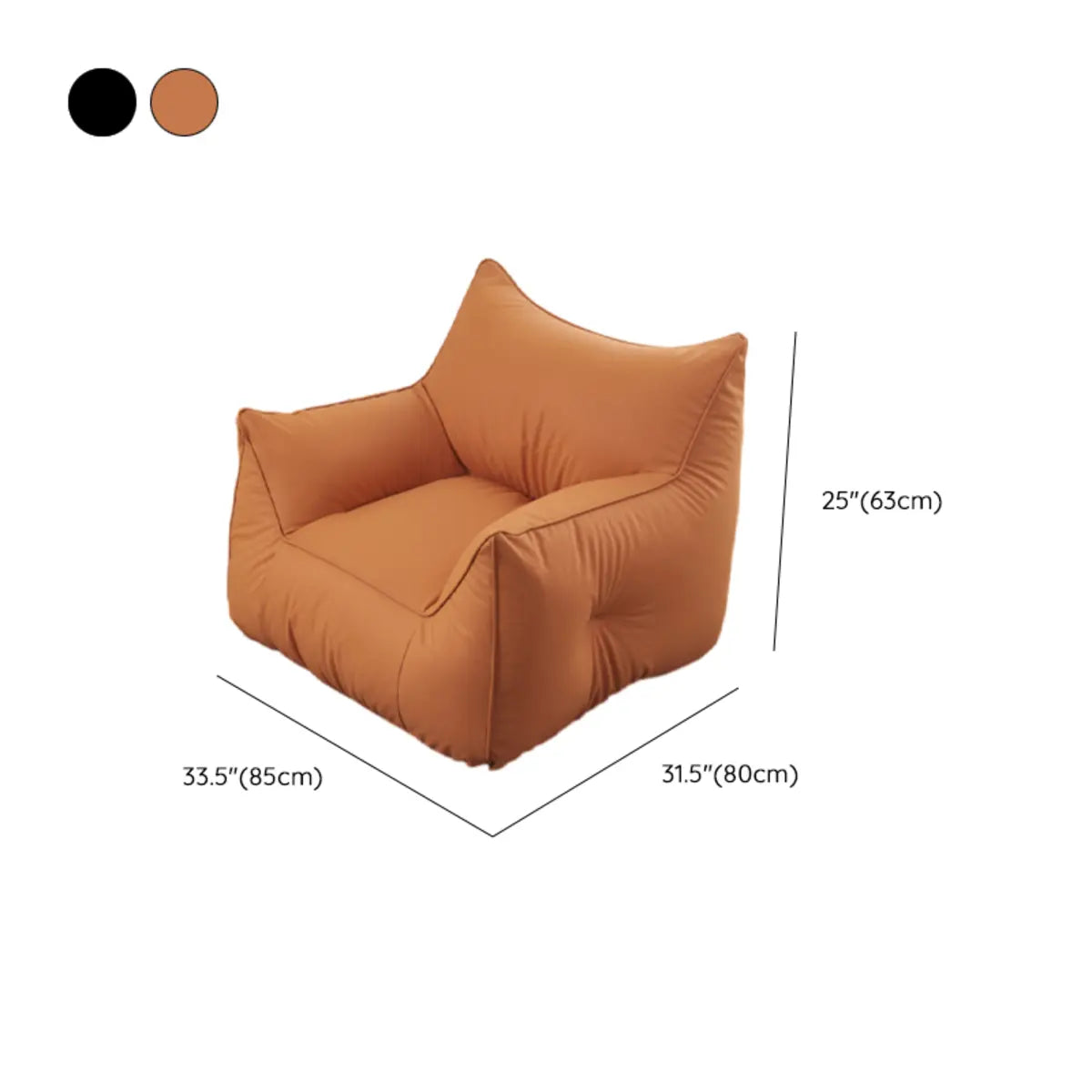 Waterproof Orange Square Fabric Lounge Bean Bag Chair 