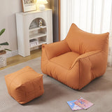 Waterproof Orange Square Fabric Lounge Bean Bag Chair Image - 9