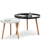 Waterproof Round Tray Beech Three Leg Coffee Table Image - 10