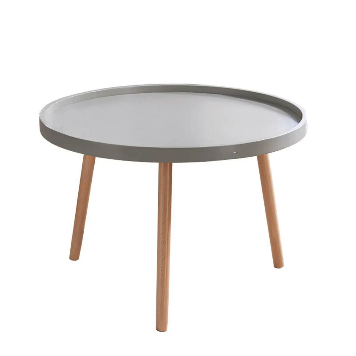 Waterproof Round Tray Beech Three Leg Coffee Table Image - 11