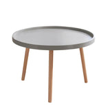 Waterproof Round Tray Beech Three Leg Coffee Table Image - 11