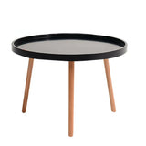 Waterproof Round Tray Beech Three Leg Coffee Table Image - 2