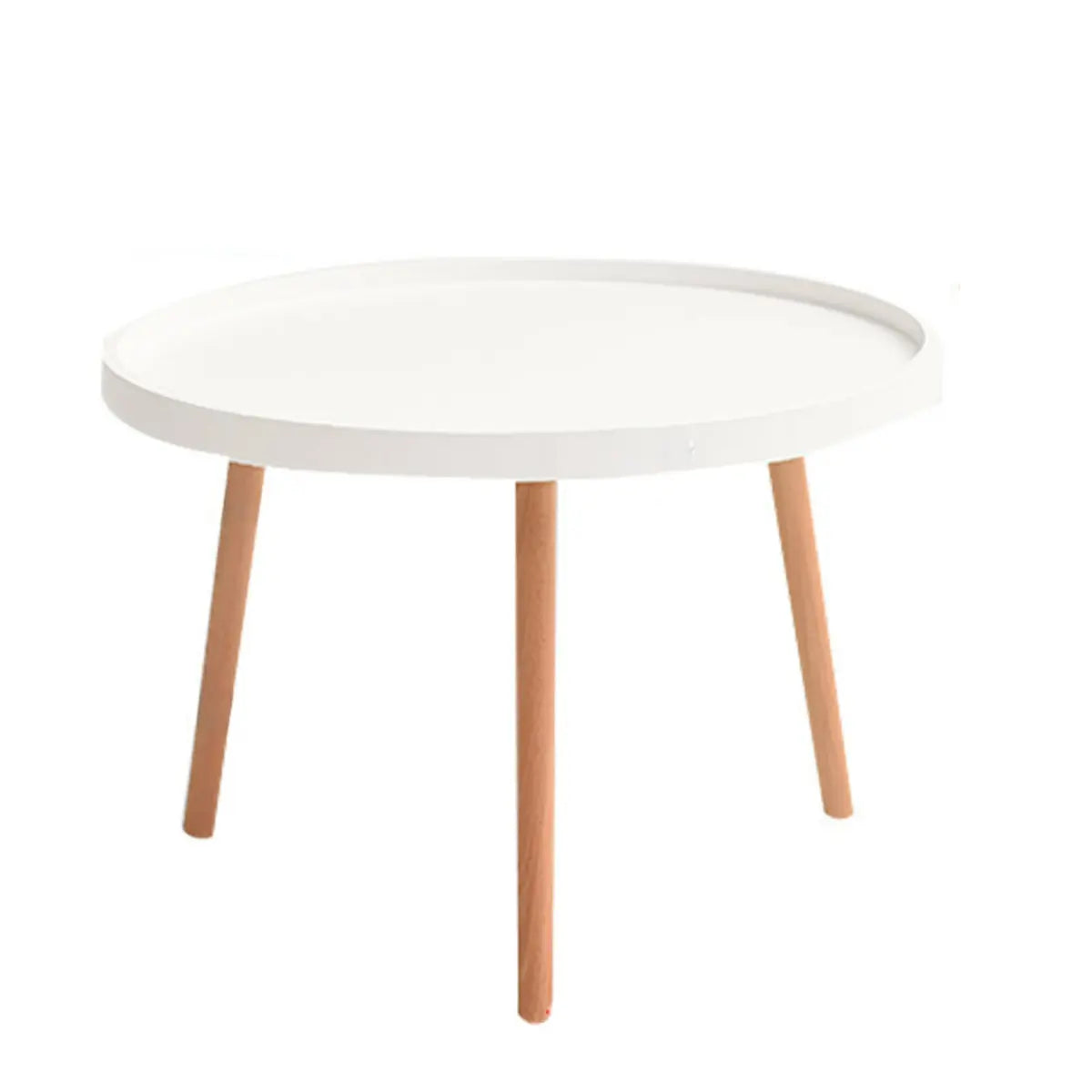 Waterproof Round Tray Beech Three Leg Coffee Table Image - 5