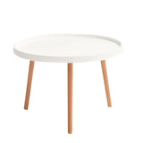 Waterproof Round Tray Beech Three Leg Coffee Table Image - 5