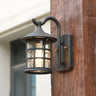 Waterproof Rustic Black Birdcage Glass Outdoor Wall Light Image - 4