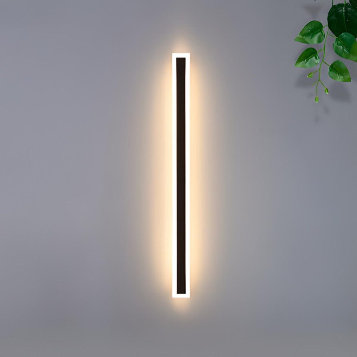 Waterproof Sleek Black Vertical Outdoor Wall Sconce Image - 10