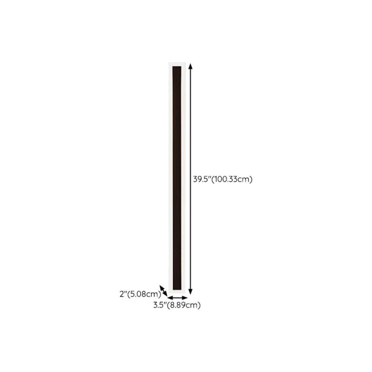 Waterproof Sleek Black Vertical Outdoor Wall Sconce Image - 16