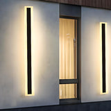 Waterproof Sleek Black Vertical Outdoor Wall Sconce Image - 3