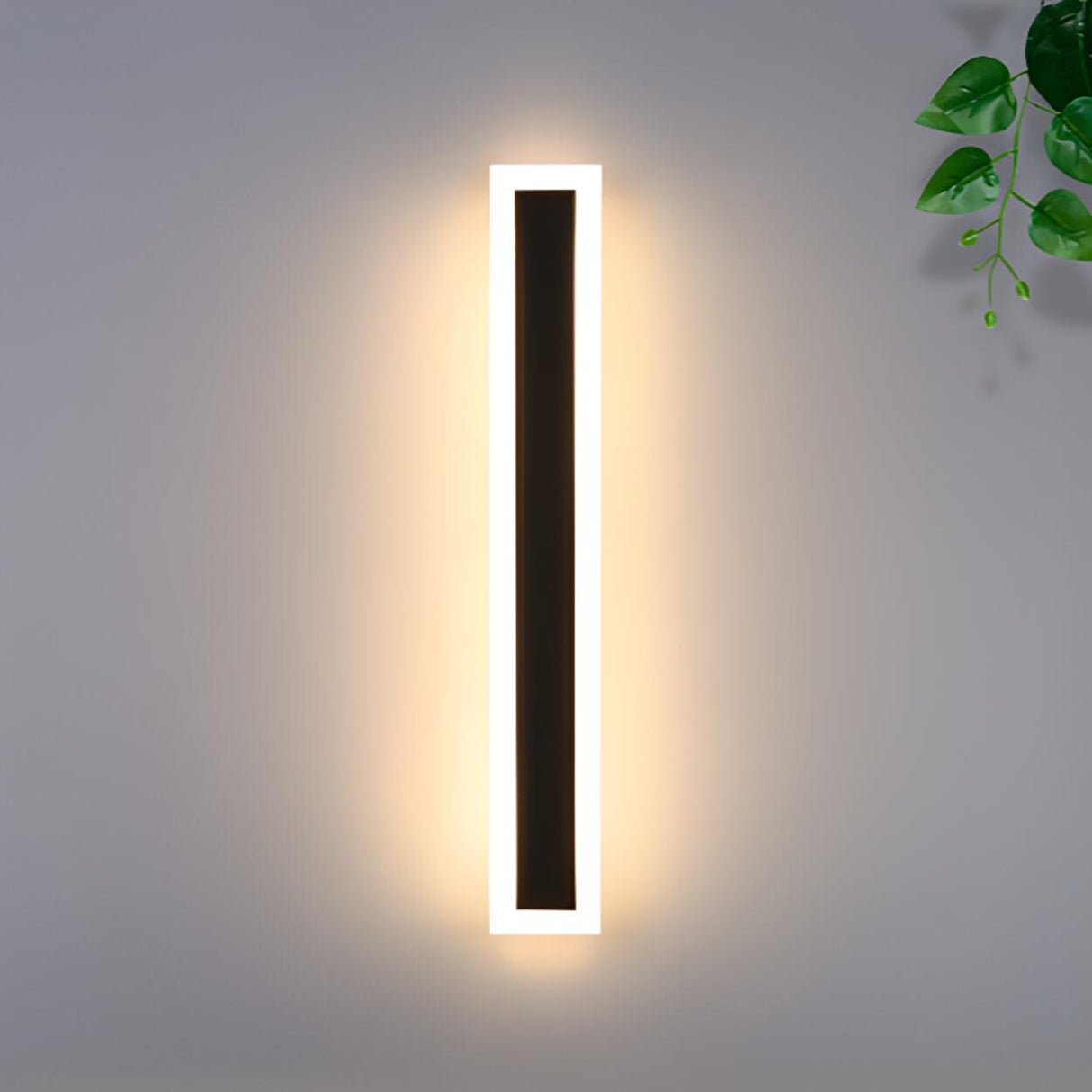 Waterproof Sleek Black Vertical Outdoor Wall Sconce Image - 7