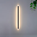 Waterproof Sleek Black Vertical Outdoor Wall Sconce Image - 8