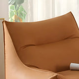 Waterproof Tan Oversized Faux Leather Zipper Bean Bag Chair Image - 12