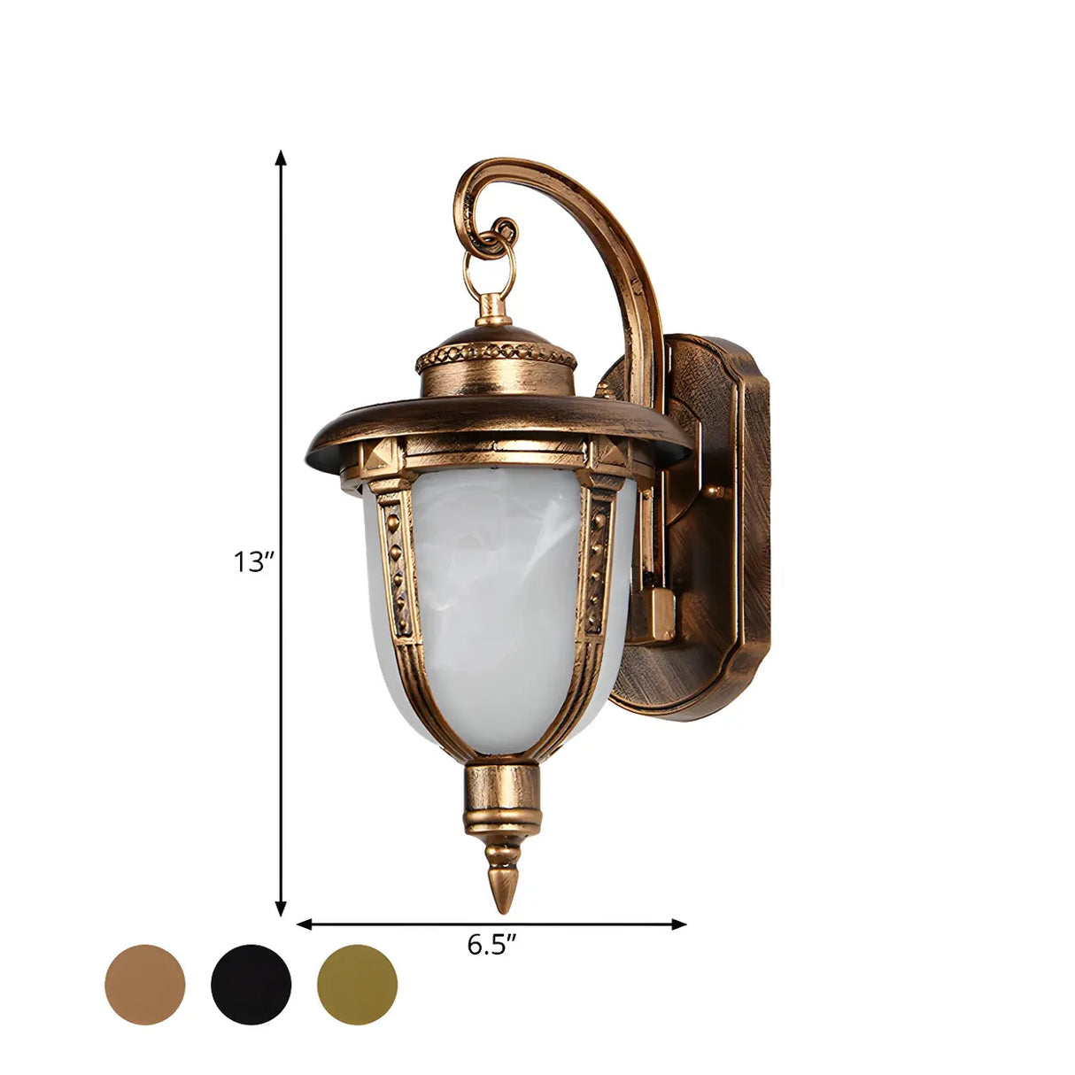 Waterproof Urn Frosted Glass External LED Wall Sconce 