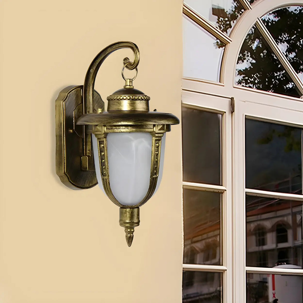 Waterproof Urn Frosted Glass External LED Wall Sconce Image - 9