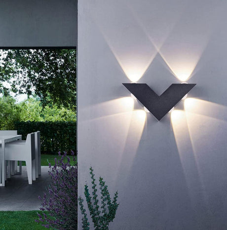 Waterproof V-Shaped Outdoor Up Down Wall Sconce Image - 1