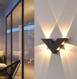 Waterproof V-Shaped Outdoor Up Down Wall Sconce Image - 4