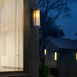 Waterproof Vertical Glass Black Exterior Wall Lamp Image - 4