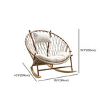 Waterproof Wood Track Arms Outdoor Rocking Chair #size