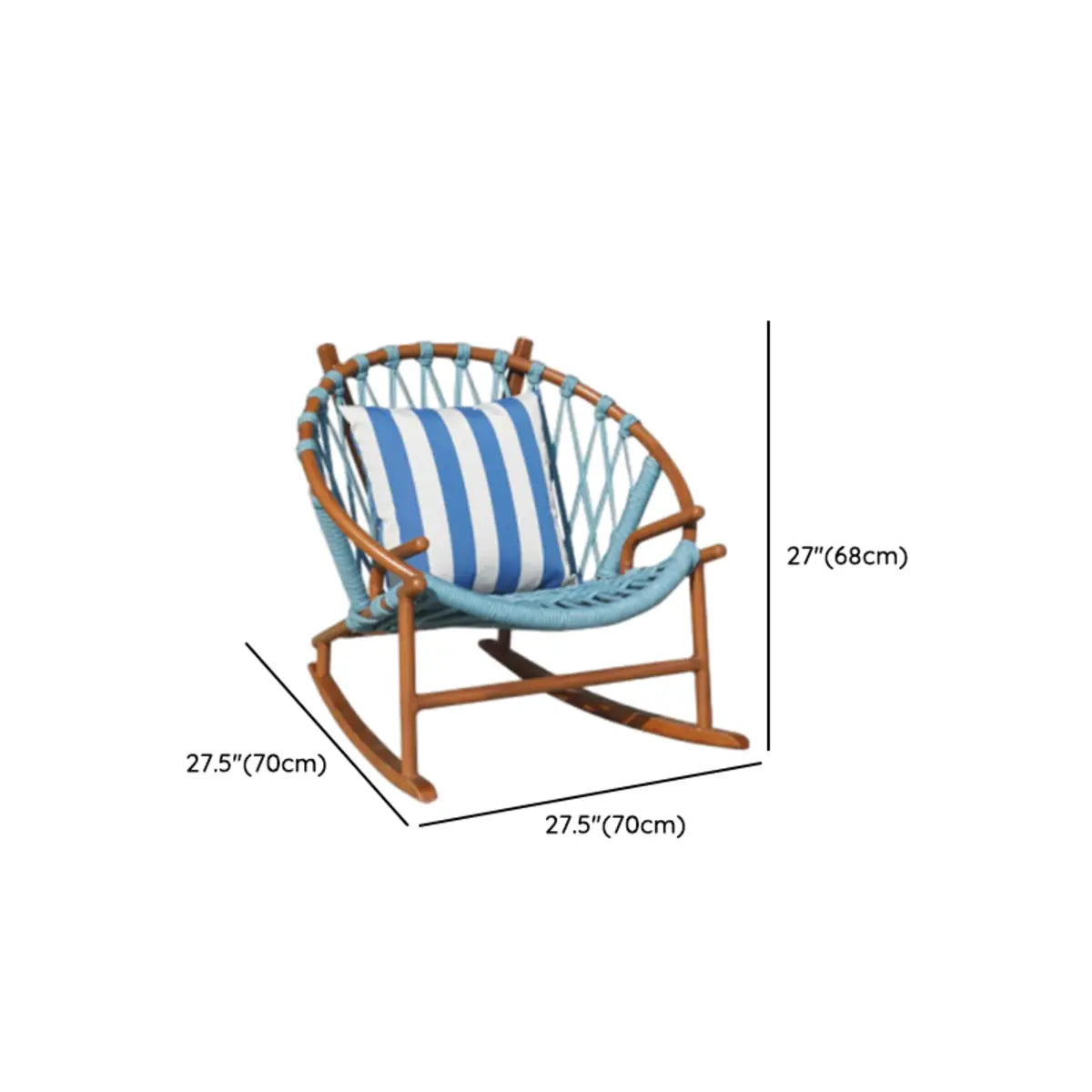 Waterproof Wood Track Arms Outdoor Rocking Chair Image - 12