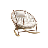 Waterproof Wood Track Arms Outdoor Rocking Chair Image - 2