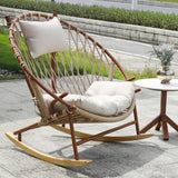 Waterproof Wood Track Arms Outdoor Rocking Chair Image - 5