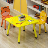 Waterproof Yellow Wood Square Toddler Table Chair Set Image - 16