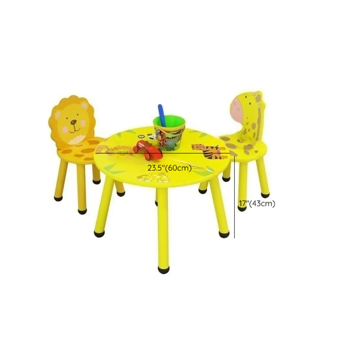 Waterproof Yellow Wood Square Toddler Table Chair Set Image - 22