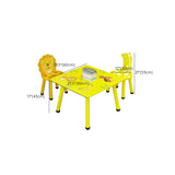 Waterproof Yellow Wood Square Toddler Table Chair Set Image - 26