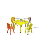 Waterproof Yellow Wood Square Toddler Table Chair Set Image - 31