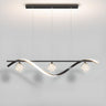 Wave Design Gold LED Pendant Light Kitchen Island Image - 7