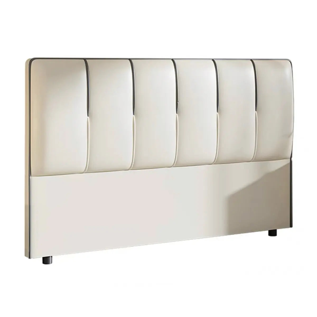 Wavy Off-White Upholstered Free-Standing Headboard Image - 5