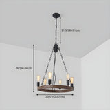 Wheel Wood Color Metal Living Room Edison Bulb Chandelier #size