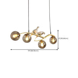 Whimsical Bird and Globe Branches Island Pendant Light Image - 10