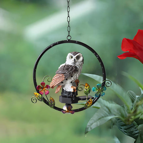 Whimsical Bird Solar Outdoor Hanging Pendant Light Image - 1