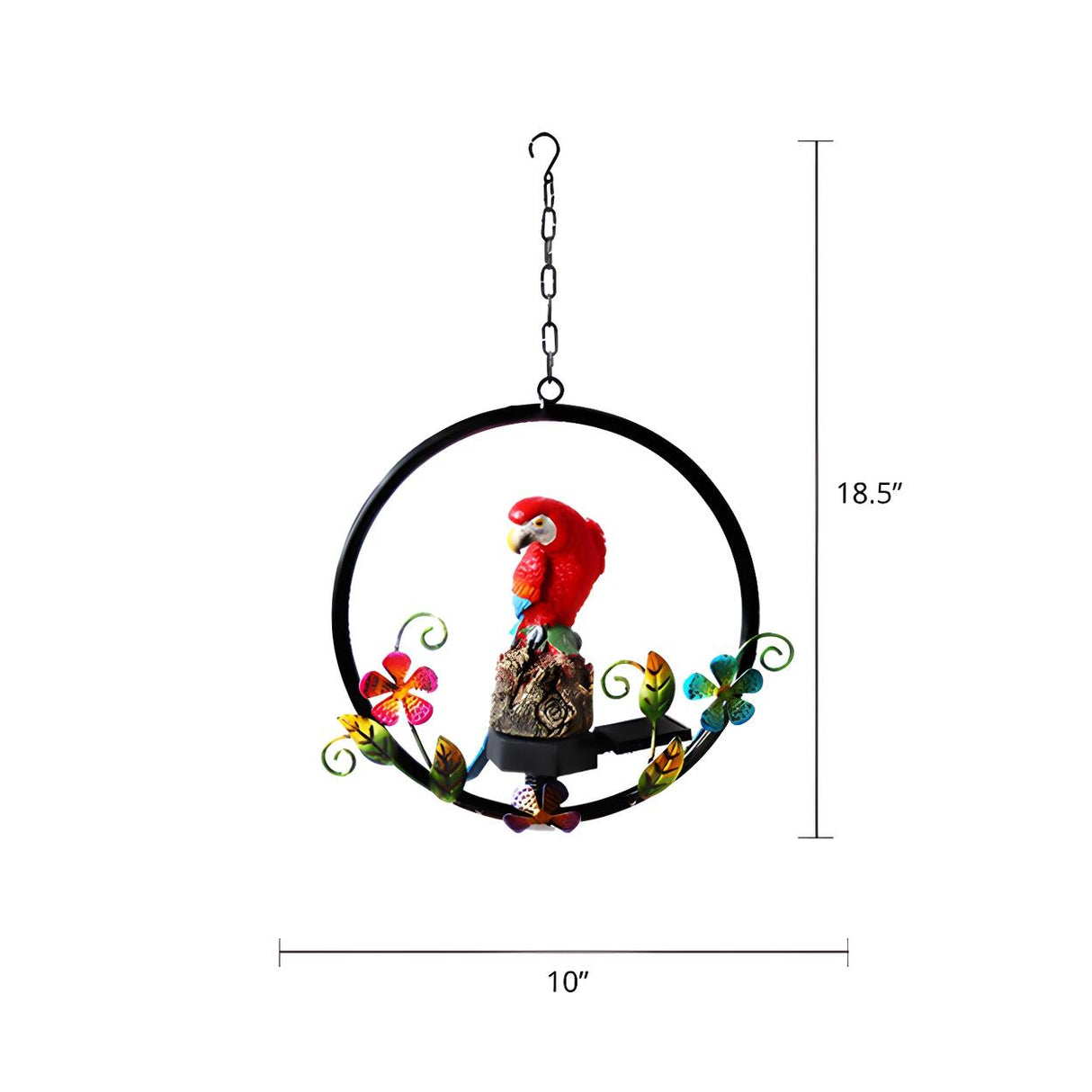 Whimsical Bird Solar Outdoor Hanging Pendant Light Image - 9