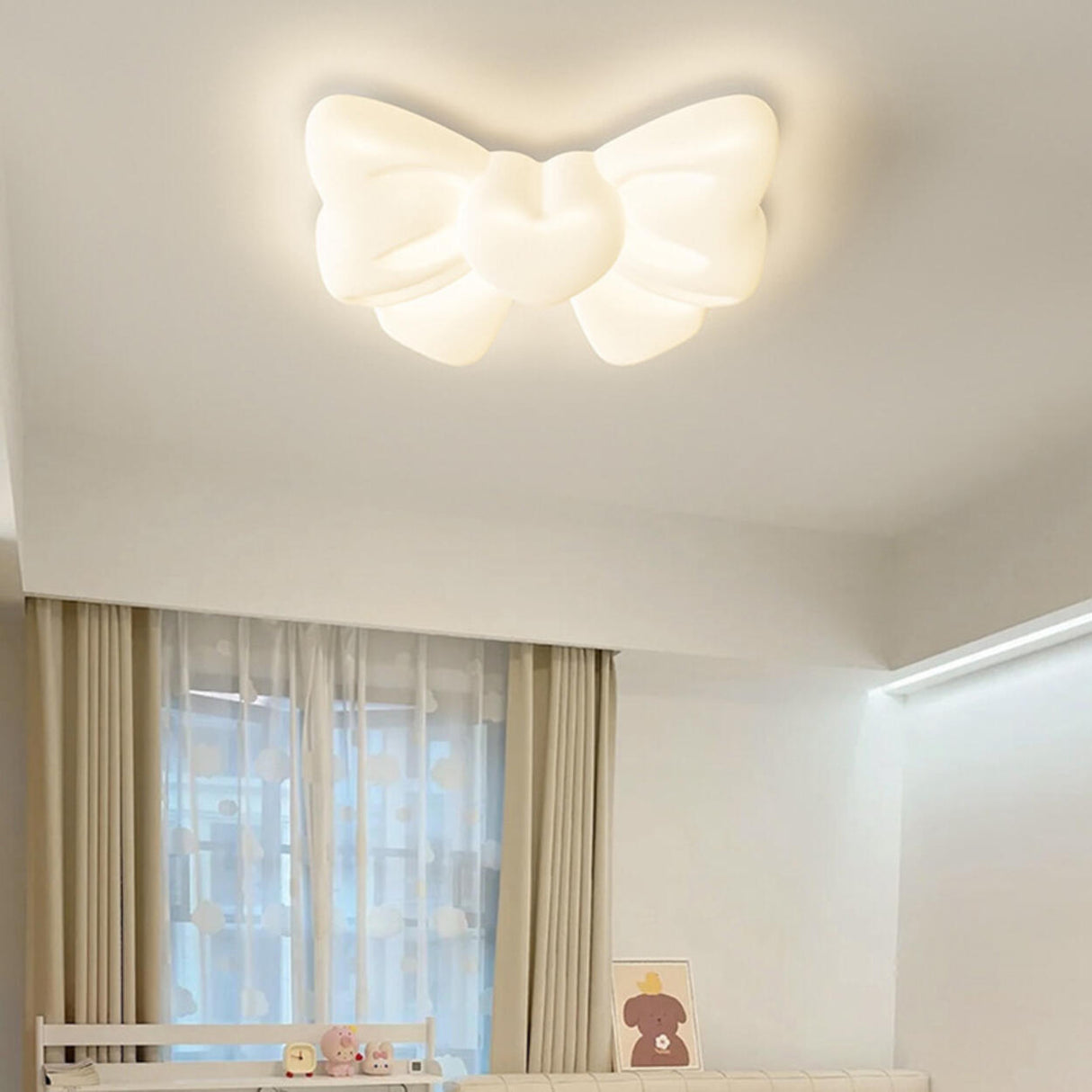 Whimsical Girly Bow-knot Flush Mount Ceiling Light Image - 16