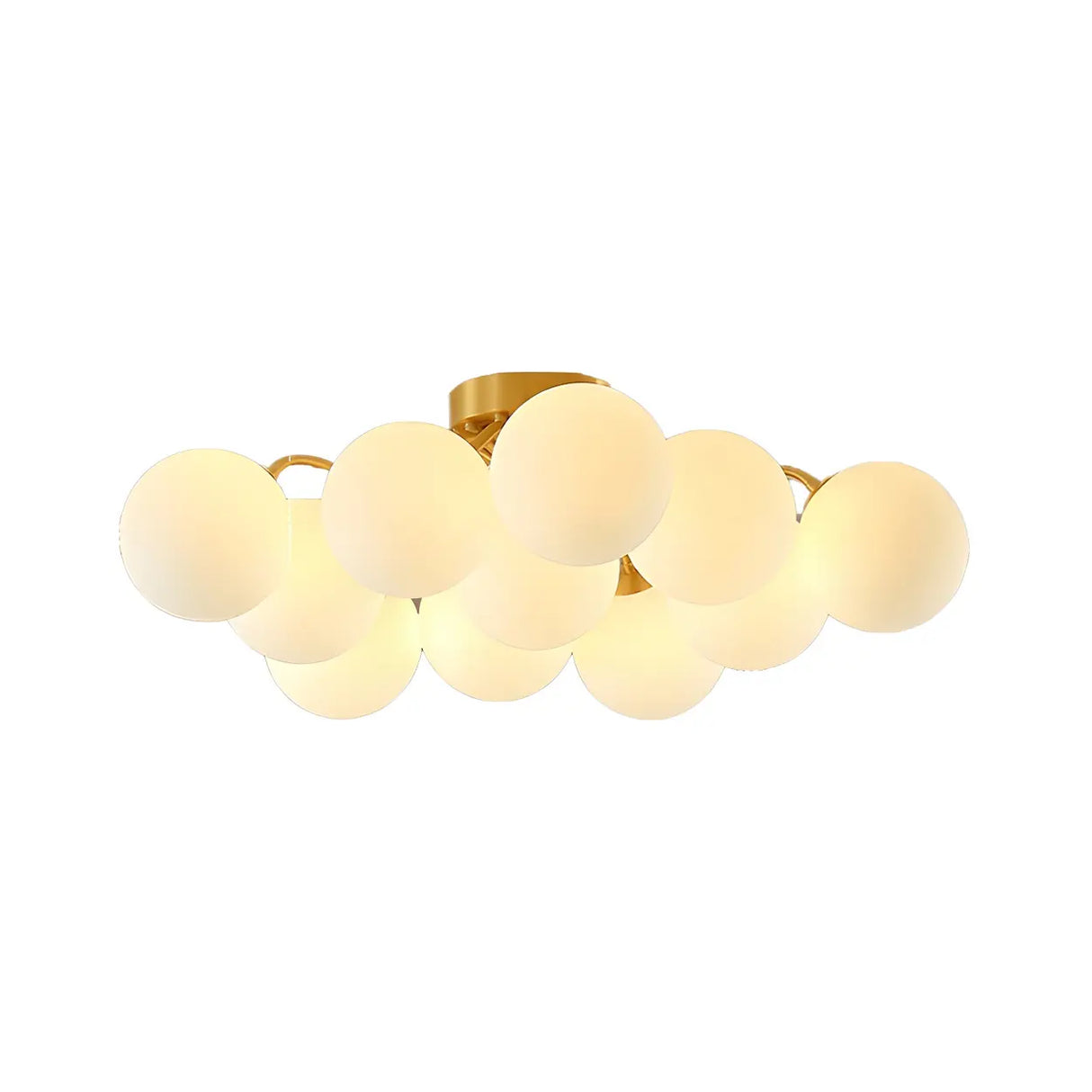 Whimsical White Bubble Glass Semi-Flush Mount Light Image - 10