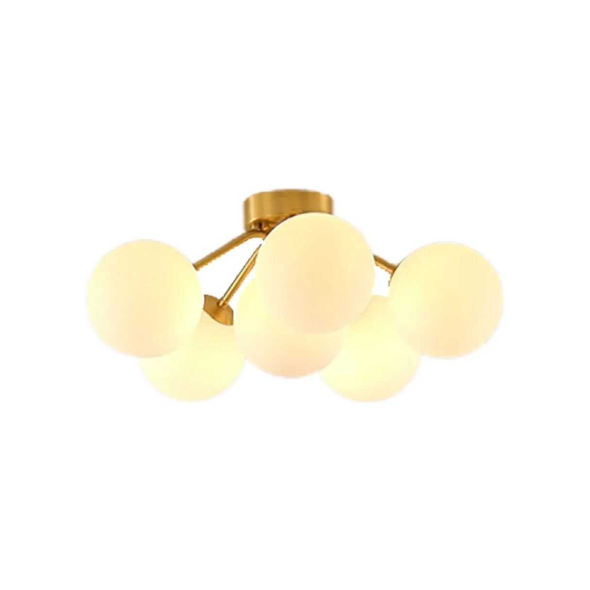 Whimsical White Bubble Glass Semi-Flush Mount Light Image - 5