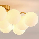 Whimsical White Bubble Glass Semi-Flush Mount Light Image - 6